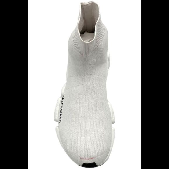 Balenciaga Women's Speed Recycled Knit Sneaker White/Black B - Medium - Picture 2 of 3